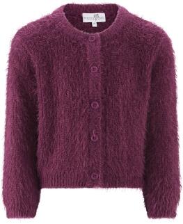 Happy Girls Mädchen Strickjacke Cardigan Fransengarn berry Vorderteil