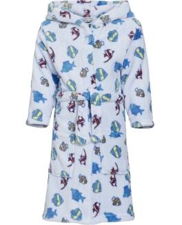 Kinder Bademantel Fleece Fische