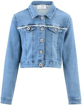 Happy Girls Jeansjacke festlich mit Perlen blau