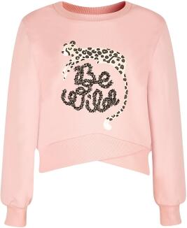 Happy Girls Kinder Mädchen Sweatshirt Be Wild rosa