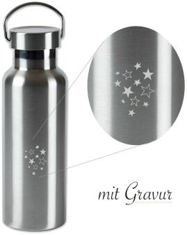 Trinkflasche Edelstahl Sternchen