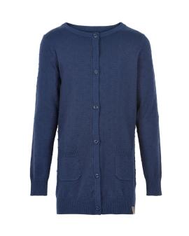 Creamie Kinder Mädchen Strickjacke Cardigan lang blau