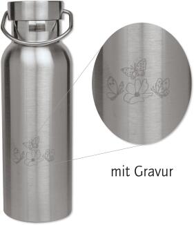 Trinkflasche Edelstahl Schmetterling