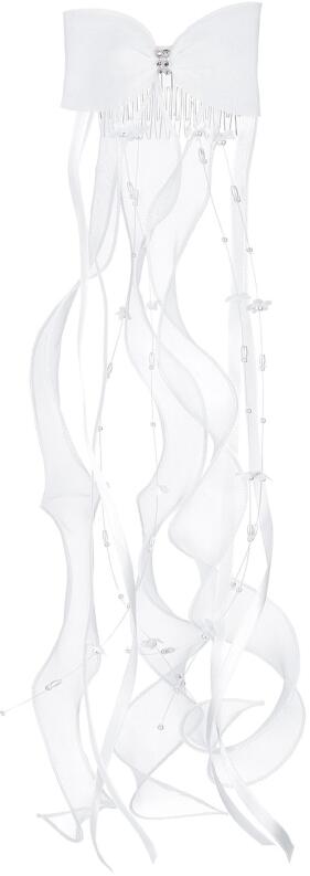 DANAMADE Kommunion Haargesteck Schleife weiß