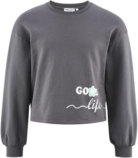 Happy Girls Teens Mädchen Sweatshirt grau vorne