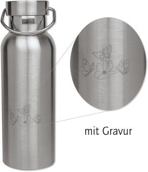 Trinkflasche Edelstahl Schmetterling