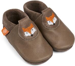 Orangenkinder Baby Schuhe aus Leder Krabbelschuhe Fuchs braun