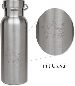 Trinkflasche Edelstahl Delfin