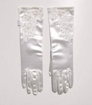 Festliche lange Kinder-Handschuhe aus Satin Farbwahl