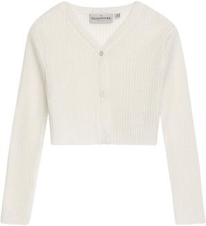 DANAMADE Mädchen Cardigan Strick-Jacke Glitzer Sia ecru