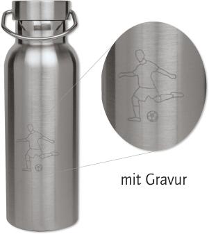 Trinkflasche Edelstahl Fußball