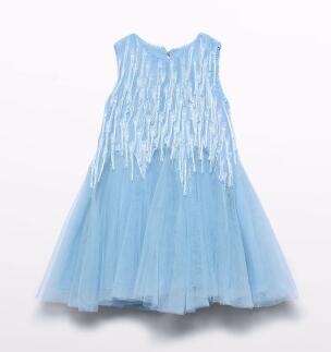 abel & lula Teens Mädchen Kleid festlich Fransen hellblau