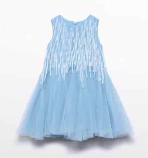 abel & lula Teens Mädchen Kleid festlich Fransen hellblau