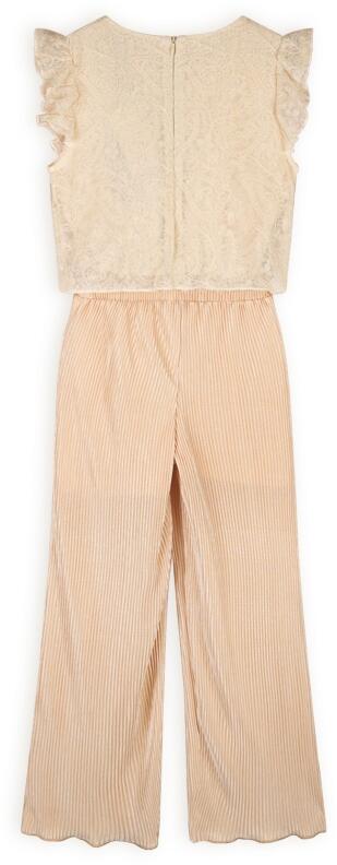 Nono festlicher Mädchen Jumpsuit mit Spitzenoberteil Sand Blush