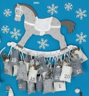 Adventskalender zum Befüllen Holz Schaukel Pferd