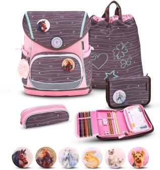 Belmil Premium Schulranzen-Set Compact Plus 5-tlg. Mint