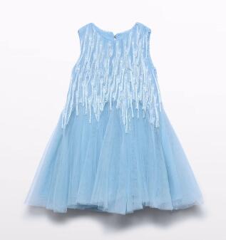 abel & lula Teens Mädchen Kleid festlich Fransen hellblau