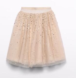 abel & lula Mädchen Kinder Midi Rock festlich Perlen beige