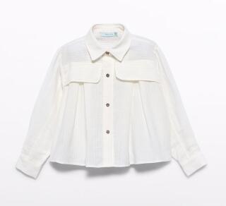 abel & lula Mädchen Teens Bluse mit Webstreifen weiß