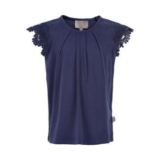 Creamie Kinder Mädchen T-Shirt Crissy Spitze blau