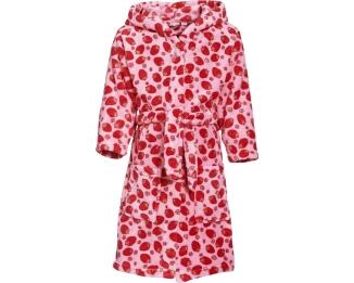 Kinder Bademantel Fleece Erdbeere