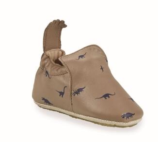 easy peasy Baby Haus-Schuhe Leder Dino beige