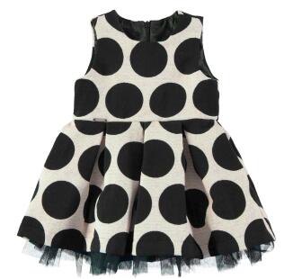 Sarabanda Kinder Kleid festlich Punkte schwarz-weiß