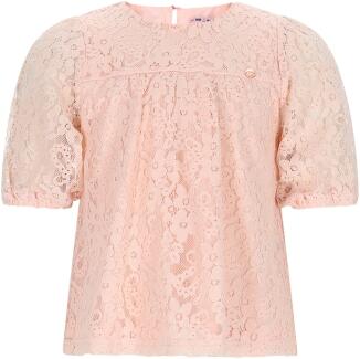 Nono festliche Mädchen Bluse Top Spitze aprikot
