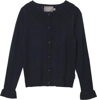 Creamie Mädchen Strickjacke Cardigan Pointelle blau