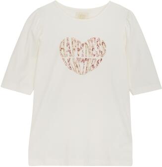 Creamie Mädchen T-Shirt Happiness Matters ecru