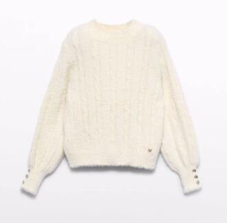 abel & lula Teens Mädchen Pullover Zopfmuster ecru