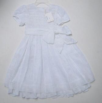 MALVI Kinder Mädchen Kleid festlich Sara weiß