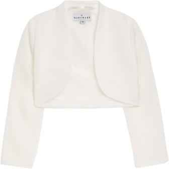 Danamade Teens Mädchen Bolero festlich Georgette Lene ecru