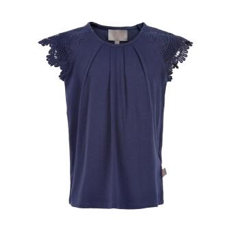 Creamie Kinder Mädchen T-Shirt Crissy Spitze blau