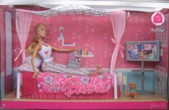 Barbie My House Schlafzimmer und Puppe 2007