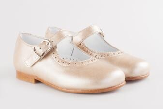beberlis festliche Kinderschuhe Leder Ballerinas gold