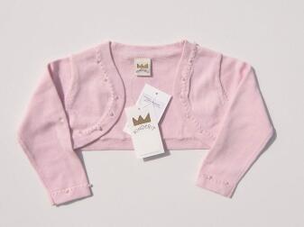 KINDERIT Baby Mädchen Bolero Strick mit Perlen rosa