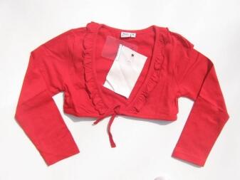 Topo Kinder Mädchen Baumwoll Bolero mit Rüschen rot