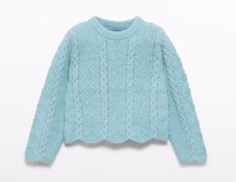abel & lula Mädchen Glitzer Pullover Ajour blau