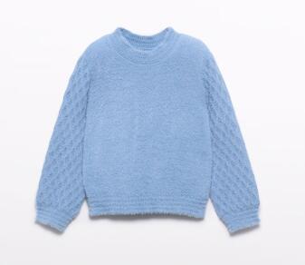 abel & lula Mädchen Pullover Fell hellblau
