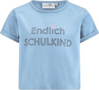 Happy Girls Kinder Mädchen Shirt Endlich Schulkind taubenblau