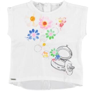 Sarabanda Kinder Mädchen Shirt mit Strass und Blumendruck