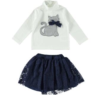 Sarabanda Kinder T-Shirt mit Spitzenrock