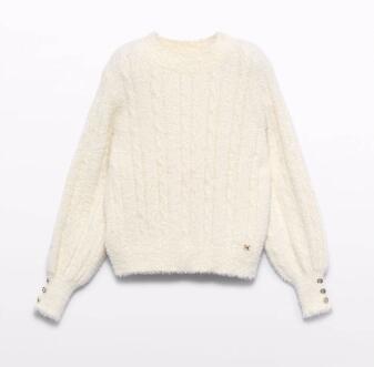 abel & lula Teens Mädchen Pullover Zopfmuster ecru