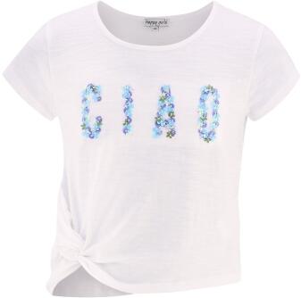 Happy Girls Teens Mädchen Shirt Ciao weiß blau