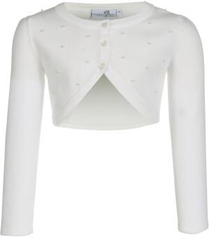 Happy Girls Kinder Strickjacke Bolero festlich Perlen ecru