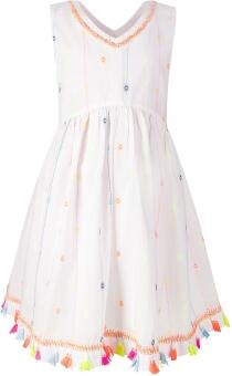 Happy Girls Sommerkleid Kinderkleid mit Fransen weiß bunt