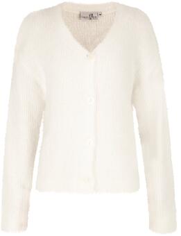 Happy Girls Teens Mädchen Strickjacke Cardigan Fransengarn ecru