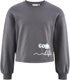Happy Girls Teens Mädchen Sweatshirt grau vorne