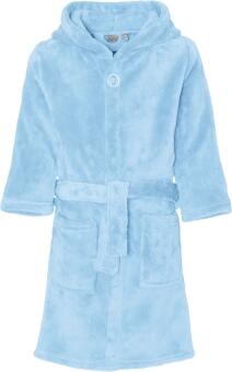 Kinder Bademantel Fleece uni hellblau